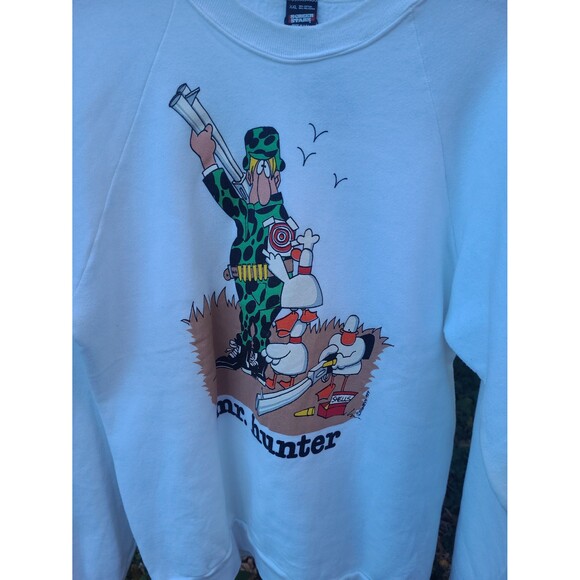 Vintage Mr Hunter Cartoon Crewneck Sweatshirt 80s - Picture 5 of 11
